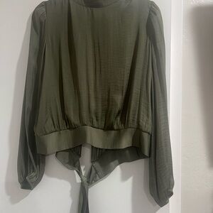 Elegant Olive Green Women's Top